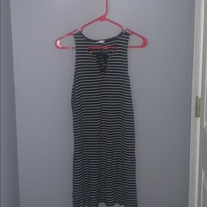 black and white striped tank dress